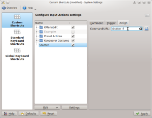 KDE - Edit command