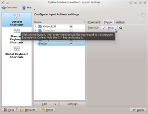 KDE - Edit shortcut