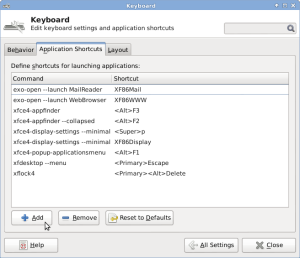 Xfce - Add new shortcut